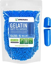 XPRS Nutra Size 5 Blue Empty Gelatin Capsules Gelcaps Kosher DIY Gel Caps