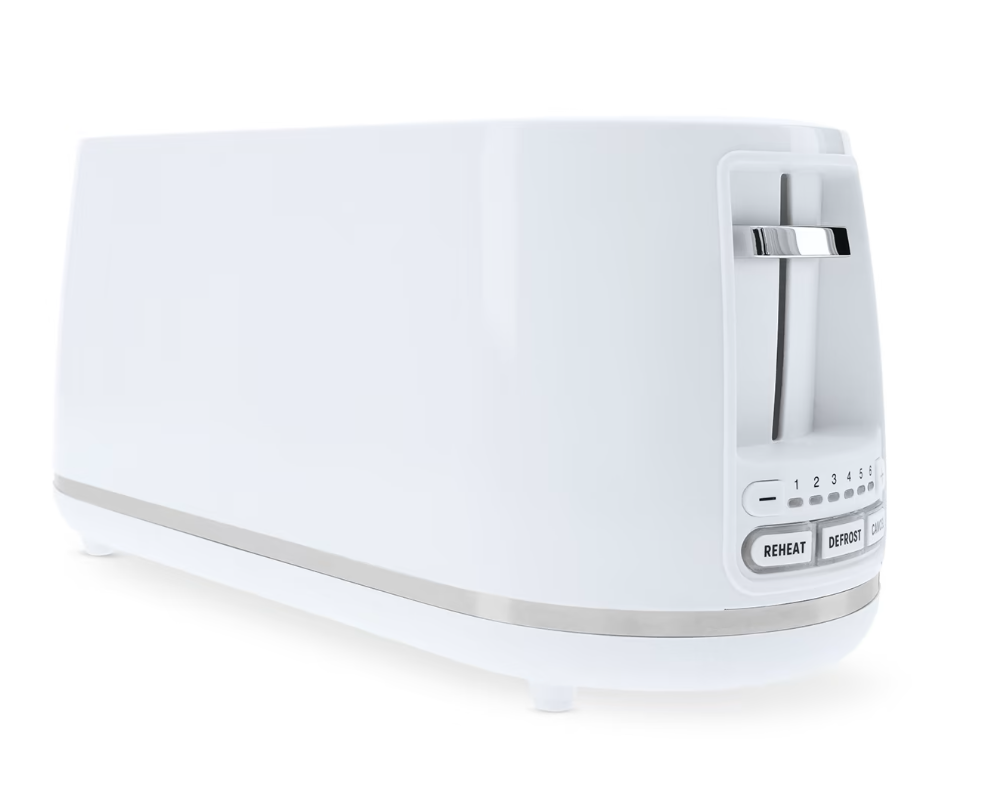 Anko 4 Slice Long Slot Electric Toaster Toasted Defrost Reheat Kitchen White New eBay