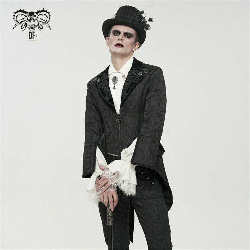 Devil Fashion Male European Court Gothic Evening Dress Lapels