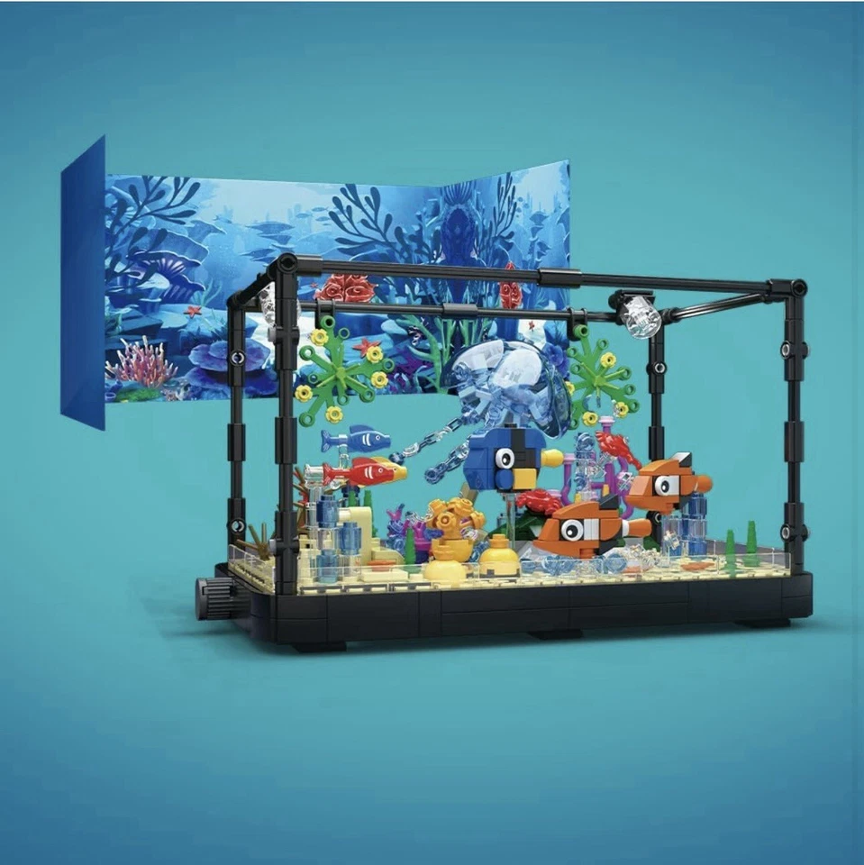 Fish Tank Building Block Set, Aquariums, Marine Jellyfish, Building Block Toy - Image 2 of 4