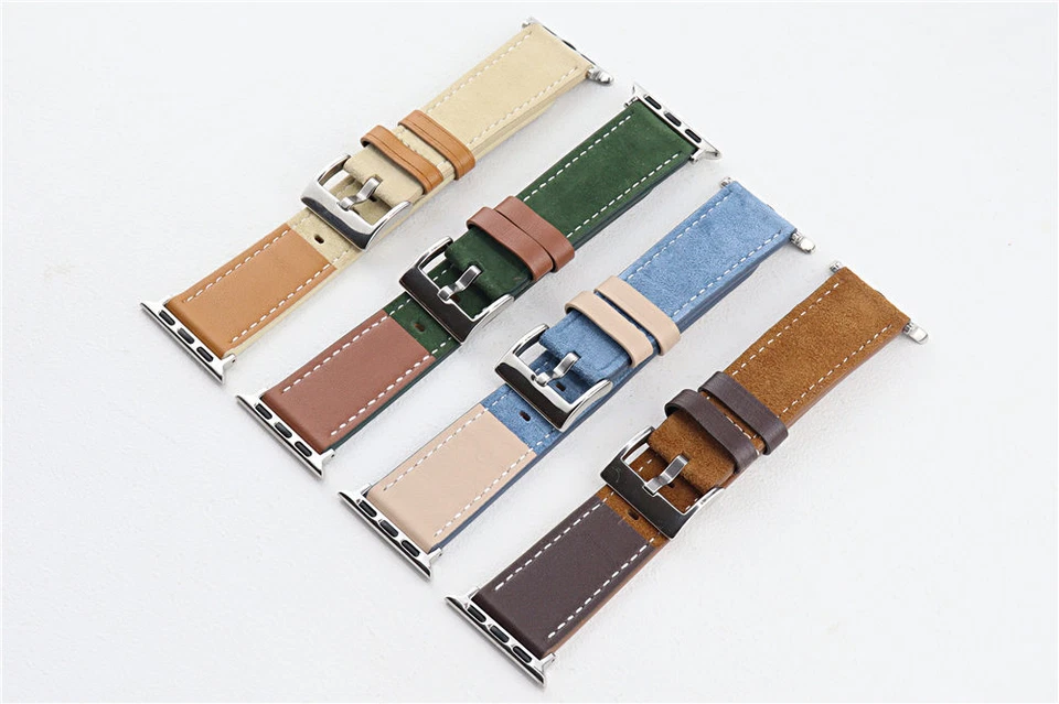 Pulseira fina de couro de cashmere para Apple Watch Series 9 8 7 6 5 Ultra - Imagem 2 de 4