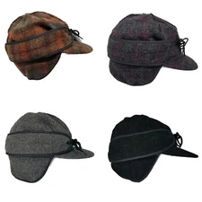 Wyoming Traders Yukon Fold Down Ear Flaps Outside Seams Australian Wool Cap Hat