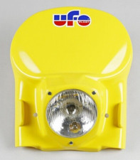 Mascherina portafaro epoca vintage faro con attacchi motocross enduro gialloUfo