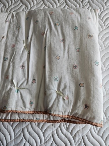 Vintage Handmade Nursery Comforter 53x34 & Pillow Sham 17x12 White - Picture 2 of 8
