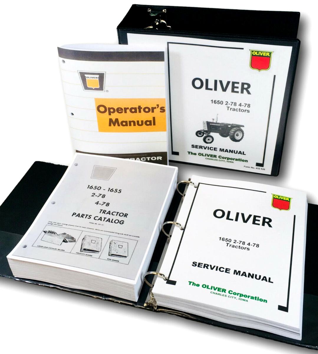 Oliver 1650 Tractor Service Parts Operators Manual Set Repair