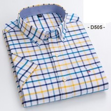 Mens Dress Oxford Shirts Formal Business Short Sleeves Cotton Casual Shirts Top