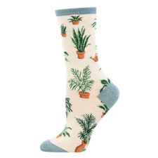 SockSmith Ladies Home Grown Graphic Ivory Crew Sock WNC2138-HIV