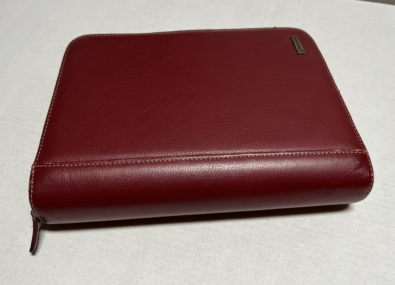 Franklin covey vintage faux leather 7 ring zip planner organizer