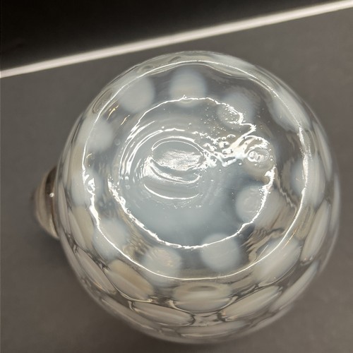 Vtg Fenton Opalescent Coin Dot Pitcher White & Clear Ruffle Top Handle READ Flaw - Picture 9 of 24