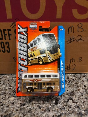 2013 Matchbox Two Story Bus MBX Adventure City # 1 (gold)