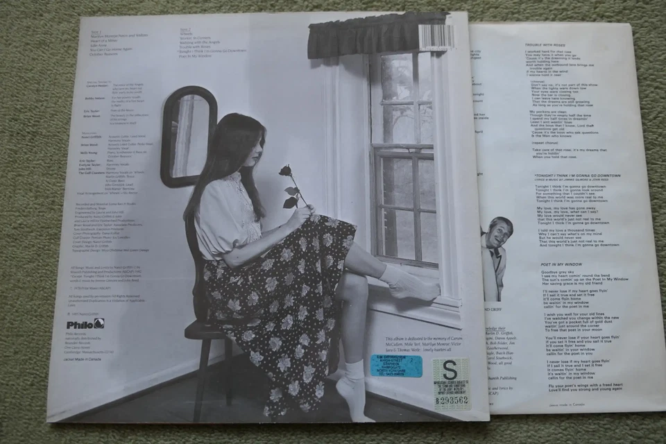 NANCI GRIFFITH – POET IN MY WINDOW LP – Nr MINT 1985 FOLK COUNTRY ROCK - Image 2 of 2