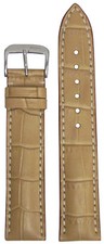 22mm Short RIOS1931 for Panatime Sand - Louisiana Leather Watch Band w Gator Pri