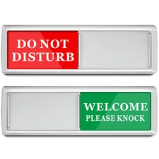 Do Not Disturb Door Hanger Sign - Meeting in Progress Door Sign  Green and Red I