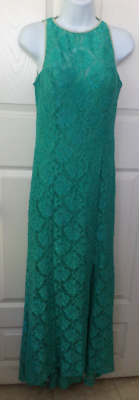 Moda 2000 Laced Lined Emerald Green Party Maxi Dress Women's Juniors Size  XL | eBay
