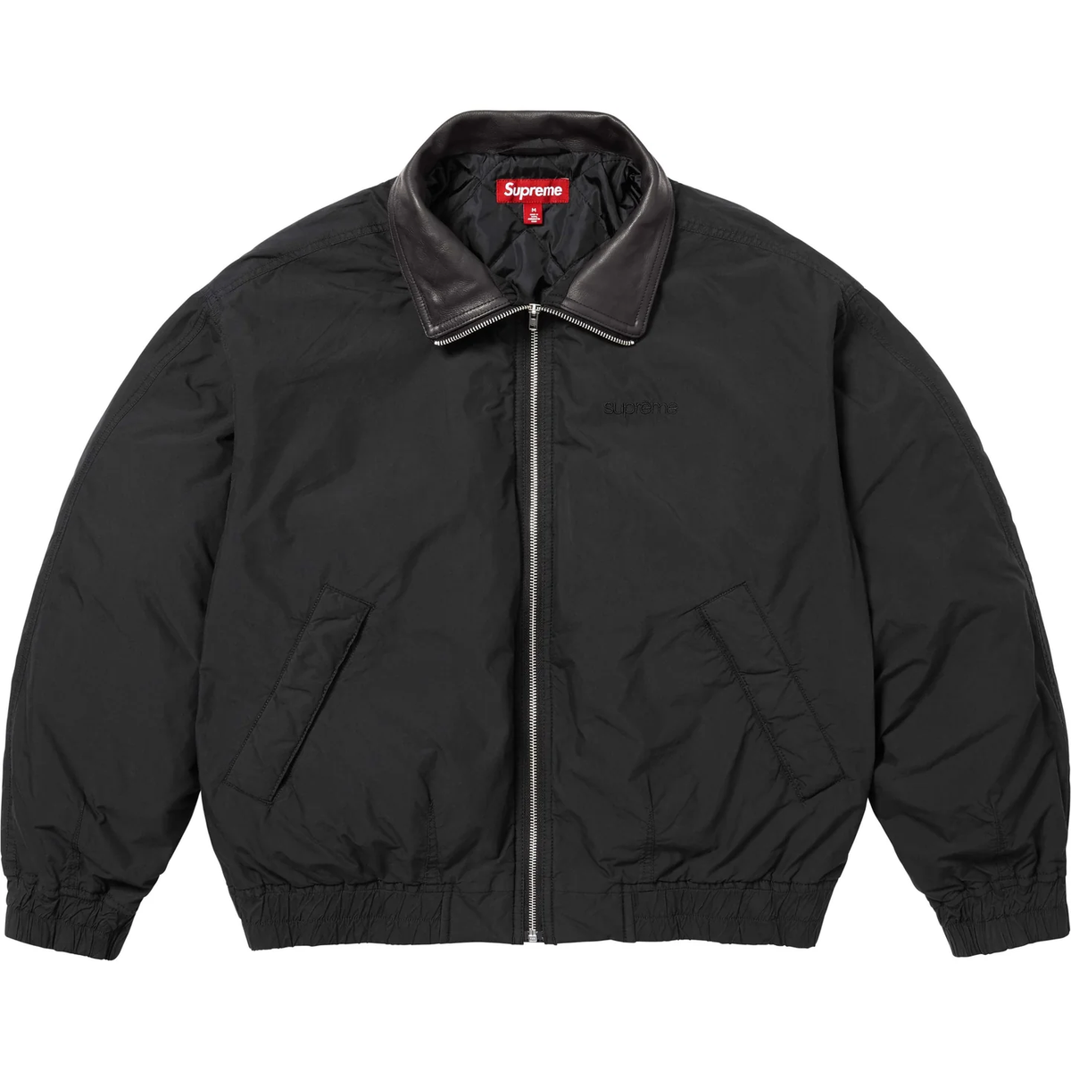 ジャケット・アウター supreme Leather Collar Utility Jacket BK Supreme Leather Collar Utility Jacket Black Olive Blue Plaid