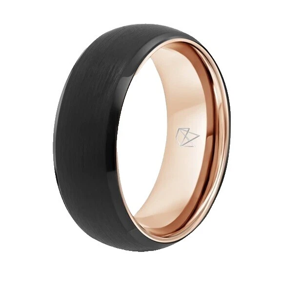 Anillo de Tungsteno Negro 10 Anillos de Moda