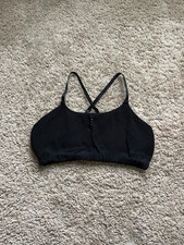 Free People FP MOVEMENT Women's Mesh Crossback Sports Bra in Black Size M/L