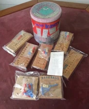Cardinal Sport Teasers,7 Wooden Brain Teasers Premier Edition, Metal Tin 1990 