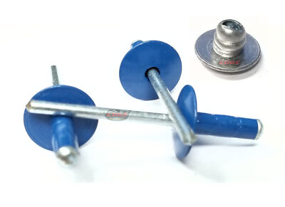 Chevron Blue 3/16'' Aluminum Large Head with Steel Mandrel Multi Grip Pop Rive...