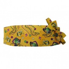 Mardi Gras Mad Hatter and Beads Cummerbund and Bow Tie Set
