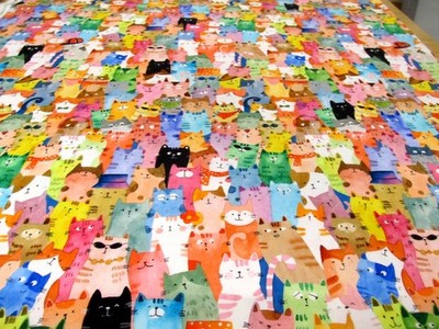 Katzen  Cats  around the town  Patchworkstoff  Baumwolle Windham    50x110 cm