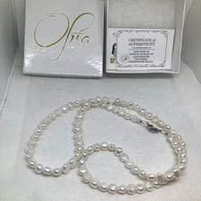 New Boxed Ofra Jewels Brand Genuine Cultured Freshwater Pearl Necklace 
