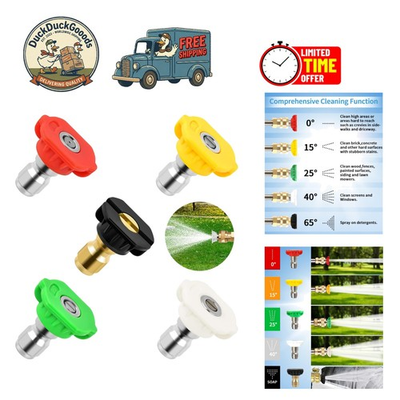 #ad #ad Versatile Pressure Washer Nozzles 5 Pack Stainless Steel 4500 PSI Performance $12.97