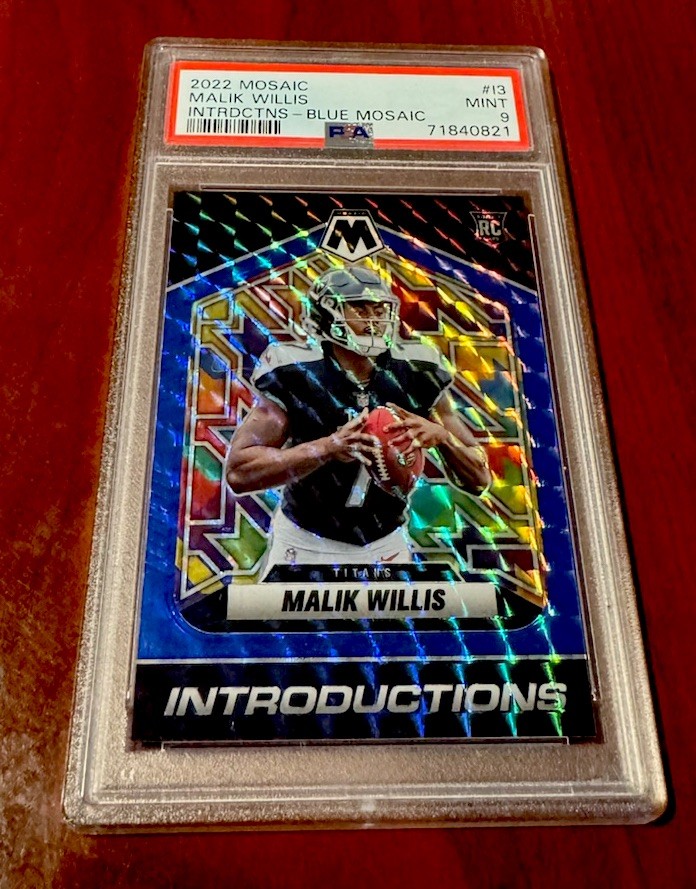 2022 Malik Willis 24/99 Panini Mosaic Introductions Blue Prizm #I-3 Rookie RC
