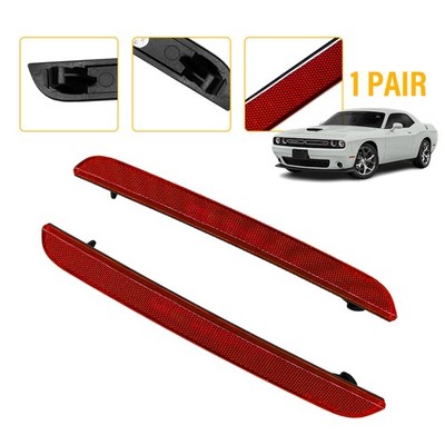 2X Red Rear Bumper Reflectors For 2015-2019 2020 2021 2022 Dodge Challenger EXC