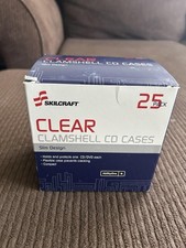 Skilcraft Slim Clear Clamshell CD DVD Cases - Pre-owned Partial Pack 22 Count