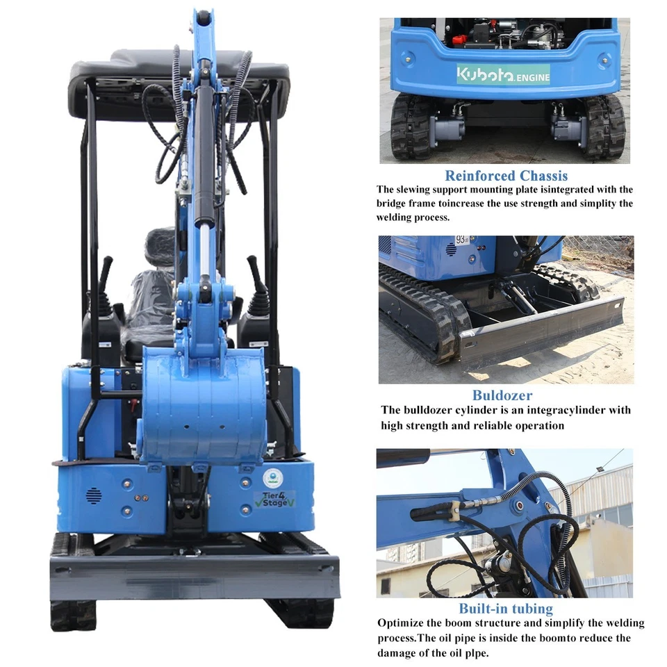 1.8 Ton Mini Excavator KUBOTA Diesel Engine 4,000lbs Small Diggers USA PICK UP - Image 4 of 4