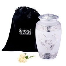 Keepsake Company White Large Classic Urn For Ashes Adult Male - Cremation Urn
