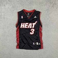 Dwyane Wade Miami Heat 3 Adidas Black Sewn Jersey Youth Size Small 8 2788