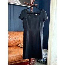 J.Crew Size 8 Elegant Black Crepe Dress Cap Sleeves, Scoop Neckline, Back Zip