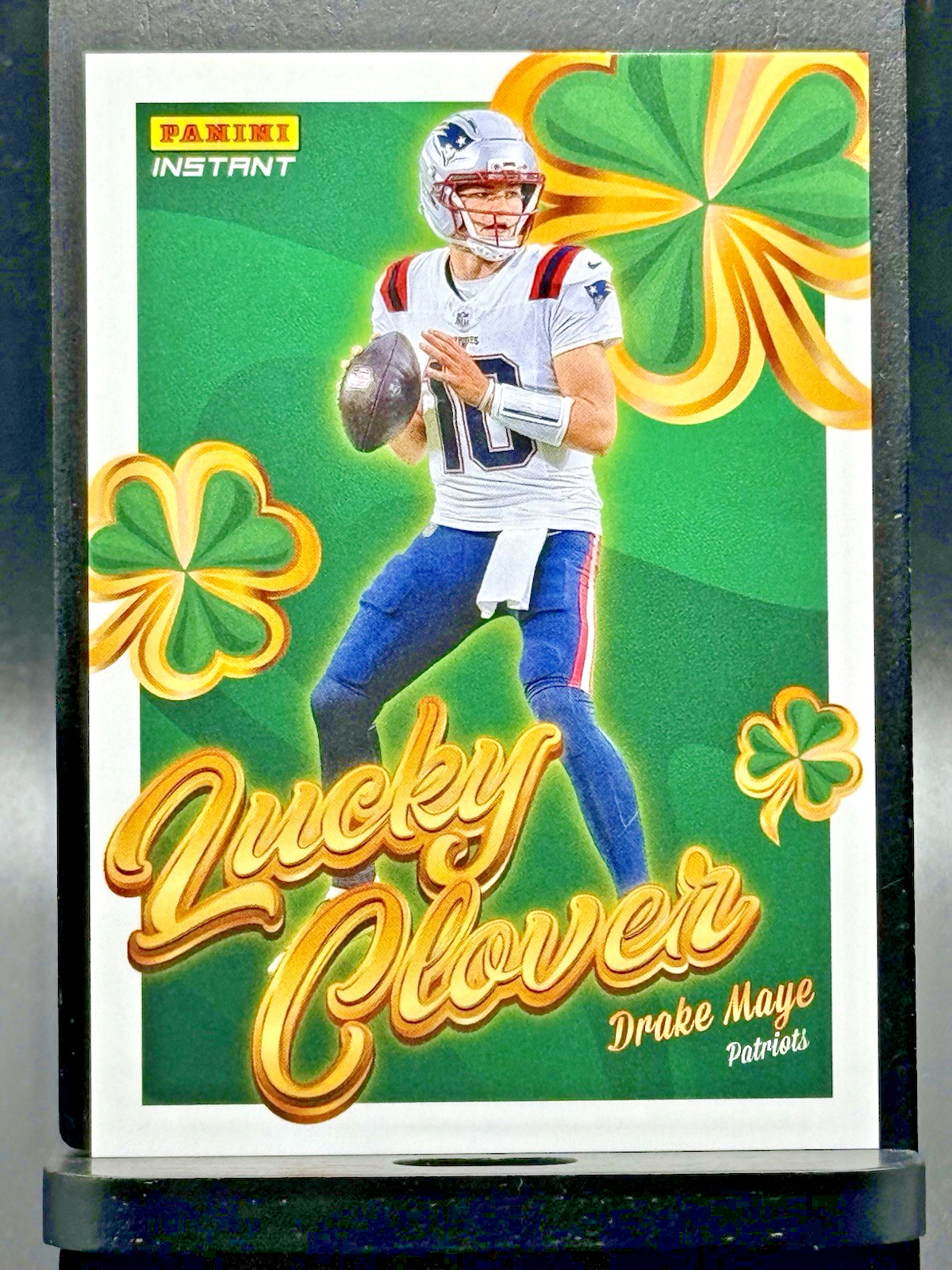 Drake Maye Panini 2025 Instant Lucky Clover #3 New England Patriots NFL Base