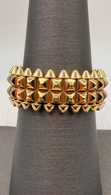 Authentic Clash de Cartier Double Row 18K Yellow Gold Ring