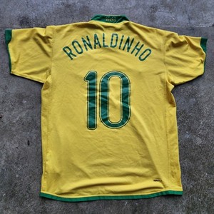 Authentic Nike Brazil National Team Jersey - Ronaldinho #10  Size Large  Vintage