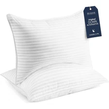 Soft Down Alternative Pillows Standard Queen Size Set of 2 for Back Stomach and
