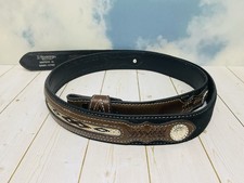 Nocona Western Mens Belt Leather Southwest Conchos Laced N2475701 No Buckle 46