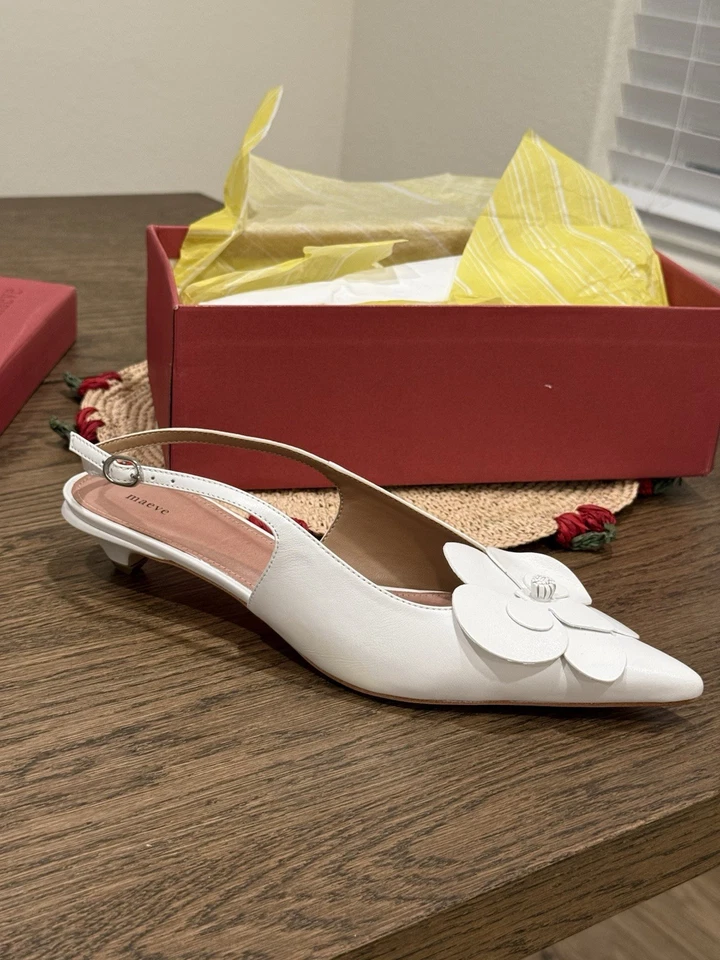 Anthropologie, Maeve Tacones Floral con Cordones, Talla 40 (9,5 EE. UU.) Nuevos Foto 3 de 4