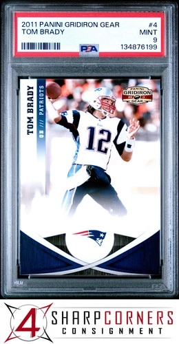 2011 PANINI GRIDIRON GEAR #4 TOM BRADY PSA 9