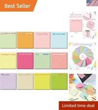 Bulk 12-Pack Motivational Sticky Notes - Fun Macaron Style for Office & School