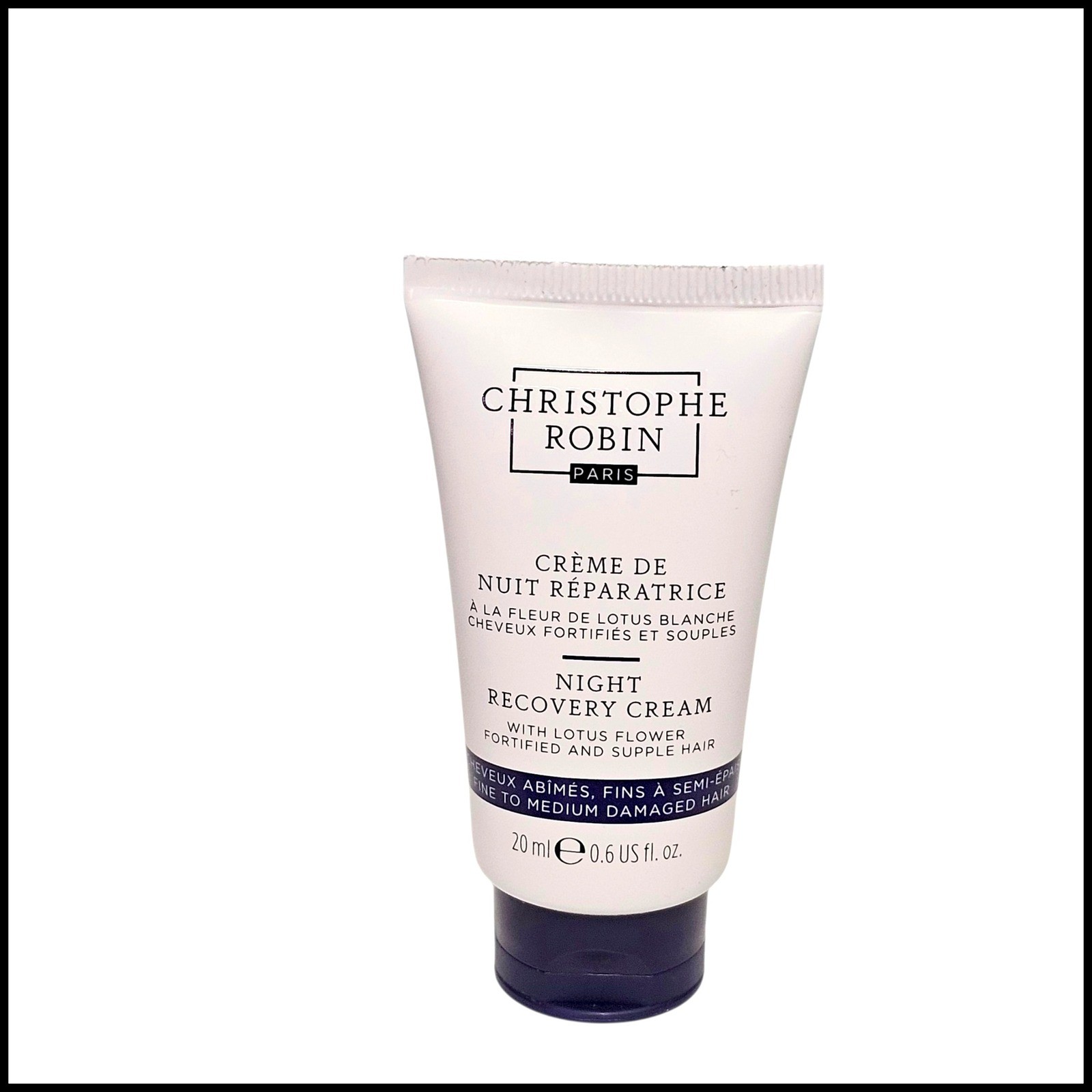 Ночной восстанавливающий крем-маска для волос Christophe Robin с цветком Лотоса в дорожном размере