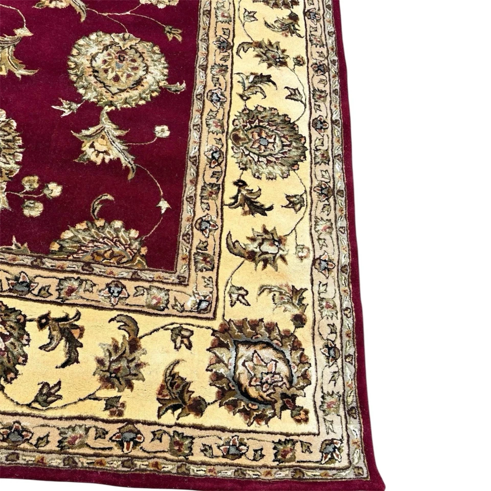 Alfombra de lana acolchada a mano diseño Mahal 8x10 alfombra grande estilo oriental Foto 2 de 4