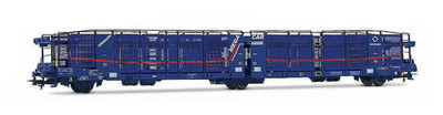 Rivarossi HR6684 3-achsiger Autotransportwagen Laeks ''Mega Car Carrier'' blaue Lackierung