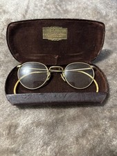 Ful-Vue Round Gold Metal Wire Rim Eyeglasses with Case