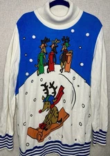 Vintage NWT Whoopi Holiday (Ugly) Sweater Collection 2018 Christmas Channukah XL