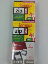 Lot of 16 Iomega 250MB Zip Disks 4GB - SEALED PACKS - Formatted For PC/MAC USA