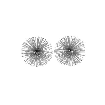 Modern Day Accents Urchin X Small Silver Sphere 2 Metal Black 4 inch 0 45 lbs
