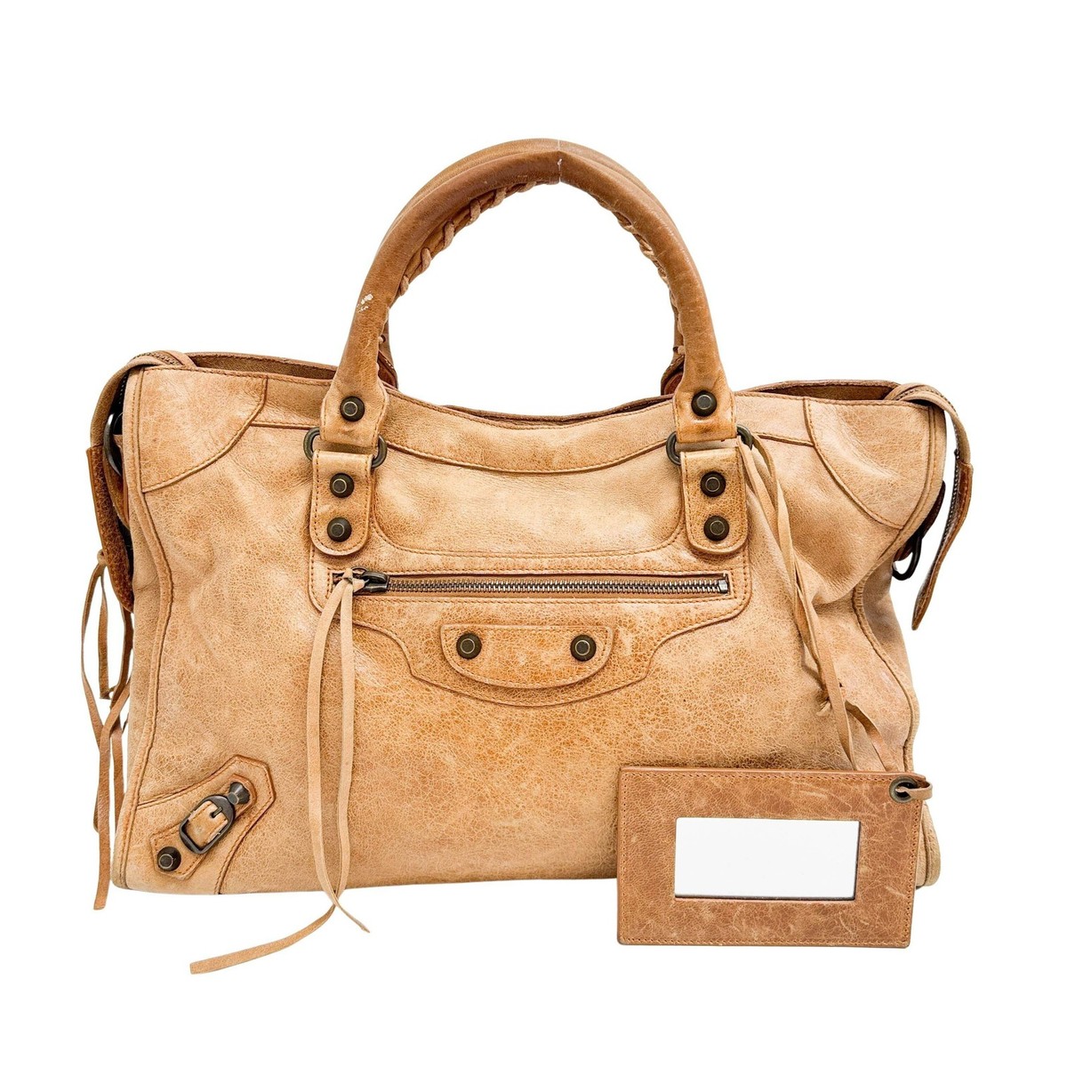 BALENCIAGA The City Brown Leather Shoulder Bag | eBay